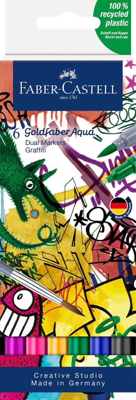 MARKER SOLUBIL 2 CAPETE SET 6 BUC GRAFFITI GOLDFABER FABER-CASTELL MARKER SOLUBIL 2 CAPETE SET 6 BUC GRAFFITI GOLDFABER FABER-CASTELL